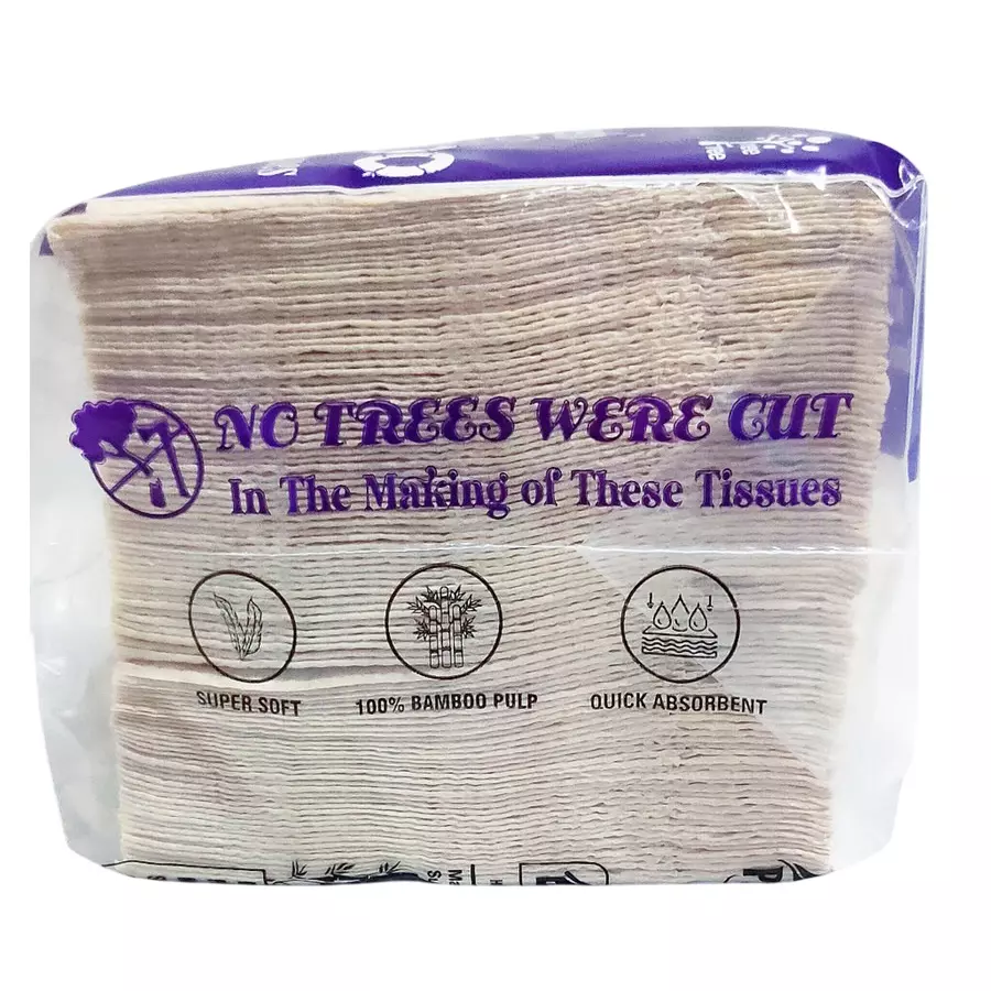 GENERIC Bamboo Pulp Tissue Paper Square Shape 100 Pulls for Bathrooms & Toilet Use, PB100