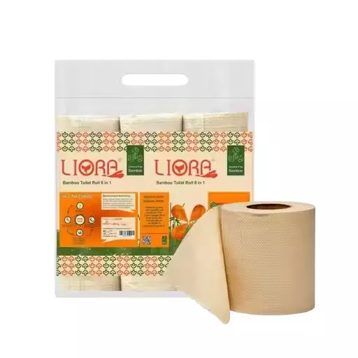 Liora Toilet Tissue Rolls 2 ply 235 Pulls in 1 Pc 100% Natural Bamboo Brown, (Pack of 20)