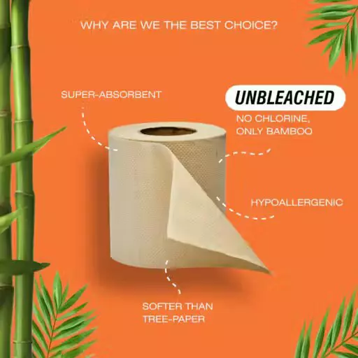 Liora Toilet Tissue Rolls 2 ply 235 Pulls in 1 Pc 100% Natural Bamboo Brown, (Pack of 20)