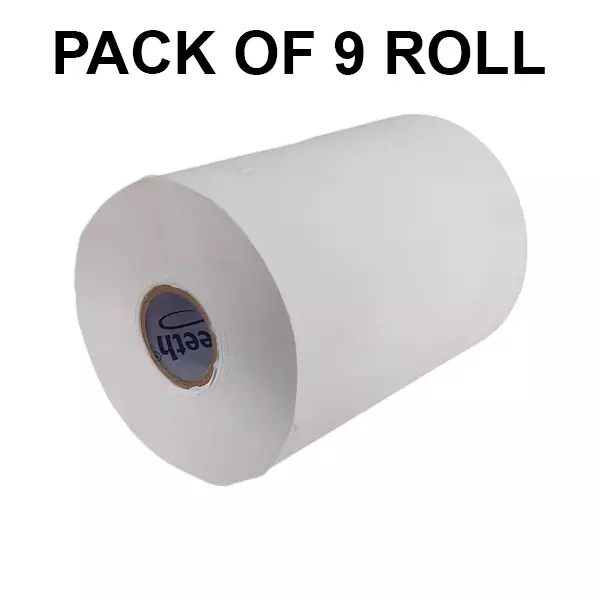 GENERIC HRT Roll Tissue Paper White Round Shape 40 GSM for Bathrooms & Toilet Use, PHRT1K (Pack of 9 Rolls)