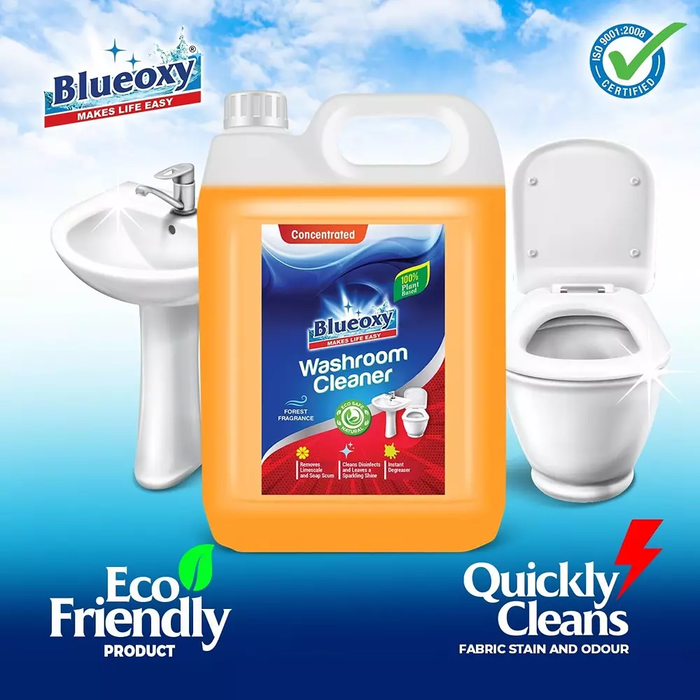 BLUEOXY Bathroom and Toilet Cleaner 5 L Lemon Scent Orange