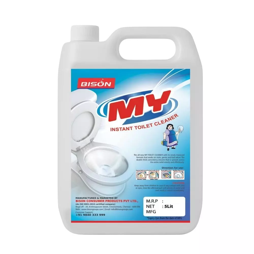 Bison My Toilet Cleaner Liquid Lemon 5 L Can for Toilet Cleaning