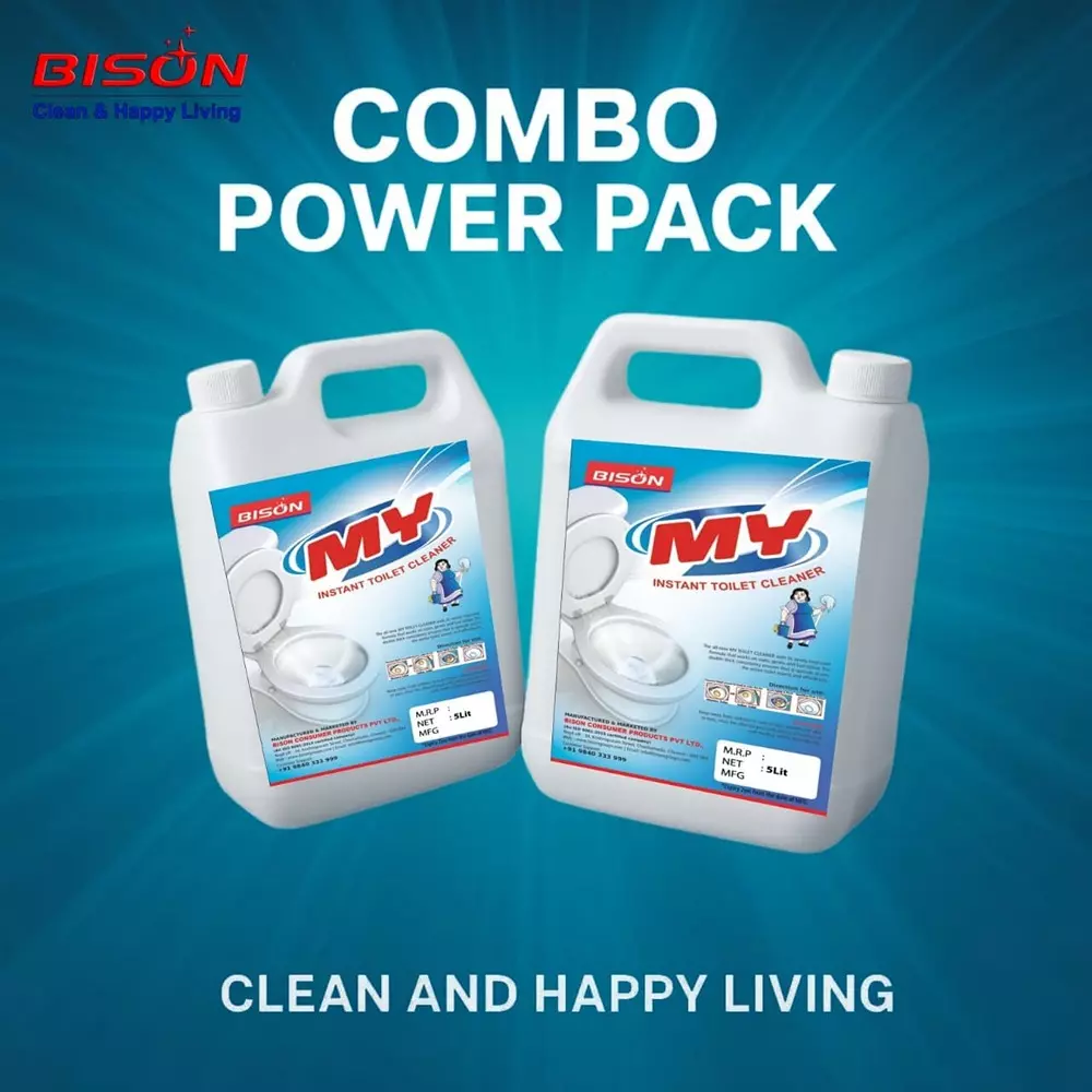Bison My Toilet Cleaner Liquid Lemon 5 L Can for Toilet Cleaning