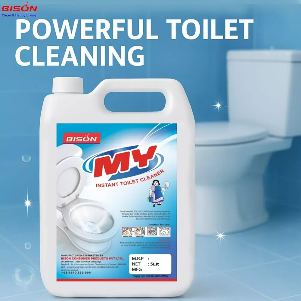 Bison My Toilet Cleaner Liquid Lemon 5 L Can for Toilet Cleaning