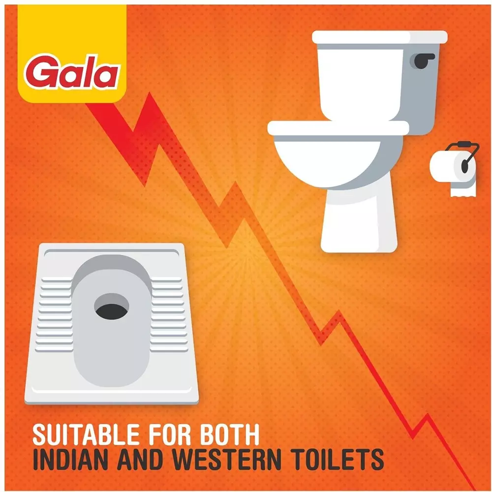 Gala Double Hockey Toilet Brush Hockey Shape Blue Fiber Brush Material Plastic Handle Material for Home & Office Use