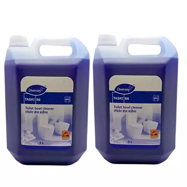 Diversey Taski Toilet Cleaner 5 L Liquid Can for Toilets, R6 (Pack of 2 Pcs)