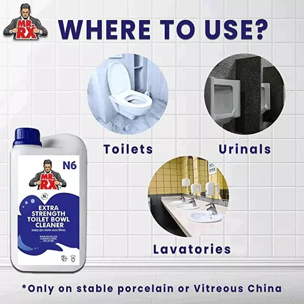 Mr. RX N6 Extra Strength Toilet Bowl Cleaner 5 L Can Liquid Fresh for Toilet Bowl & Toilet Seat