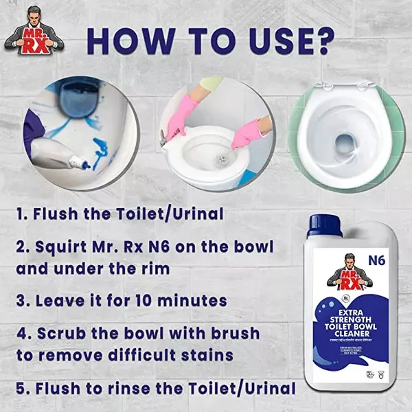 Mr. RX N6 Extra Strength Toilet Bowl Cleaner 5 L Can Liquid Fresh for Toilet Bowl & Toilet Seat