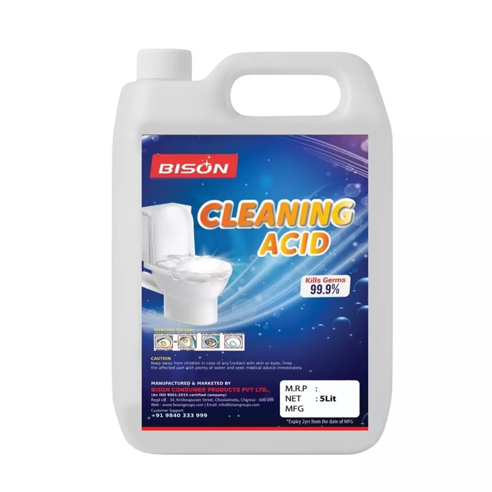 Bison Toilet Cleaning Acid Liquid 5 L Can for Toilets Cleaning
