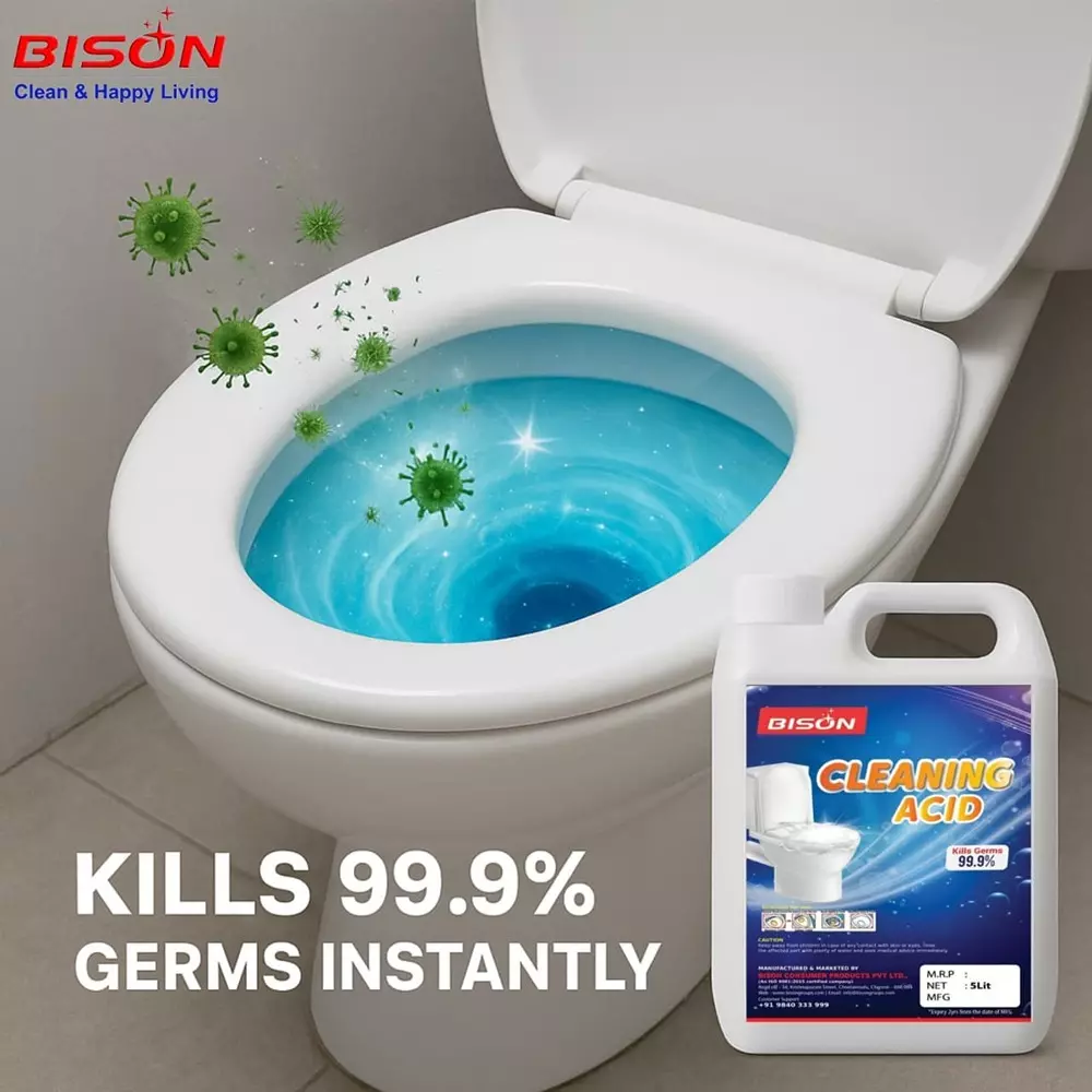 Bison Toilet Cleaning Acid Liquid 5 L Can for Toilets Cleaning