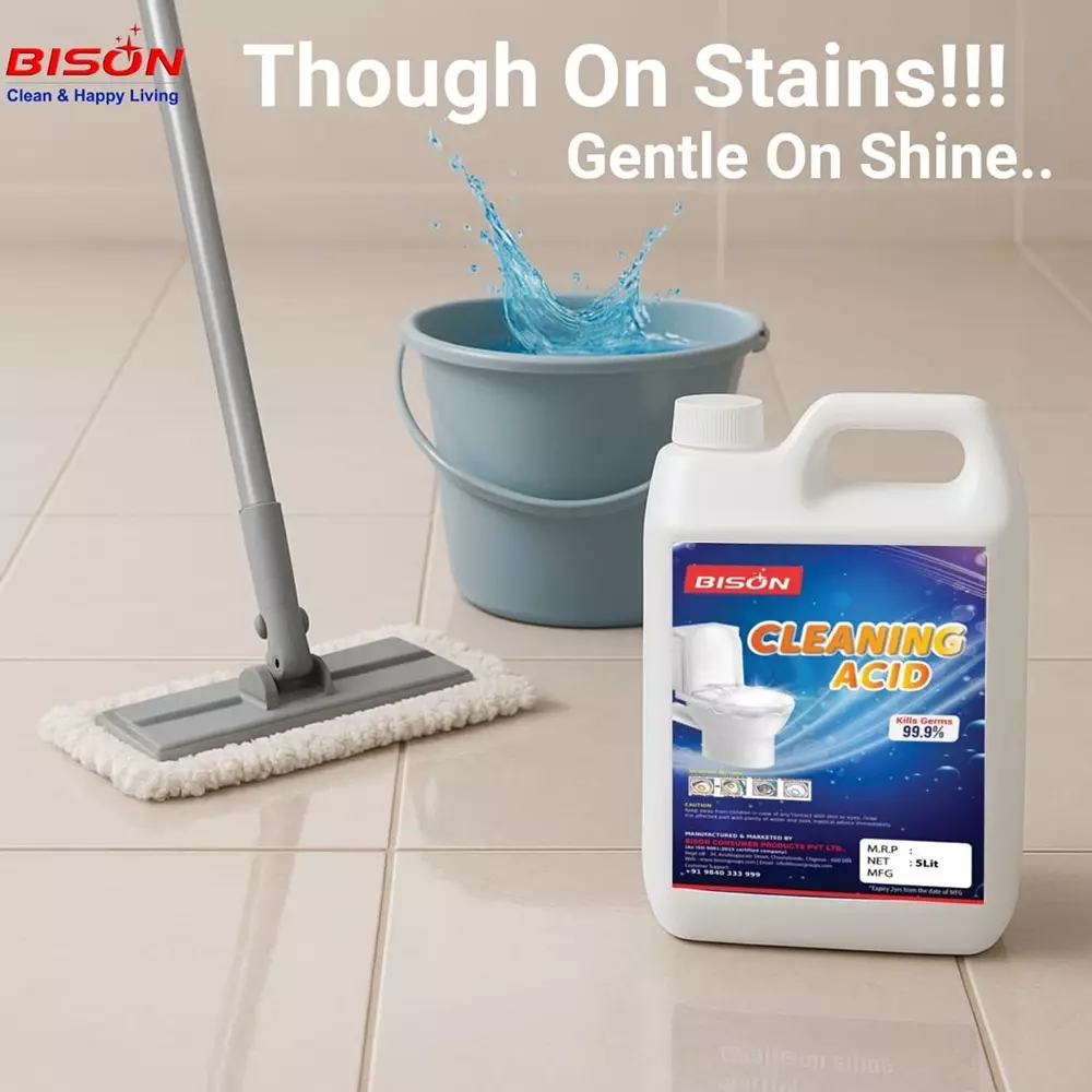 Bison Toilet Cleaning Acid Liquid 5 L Can for Toilets Cleaning