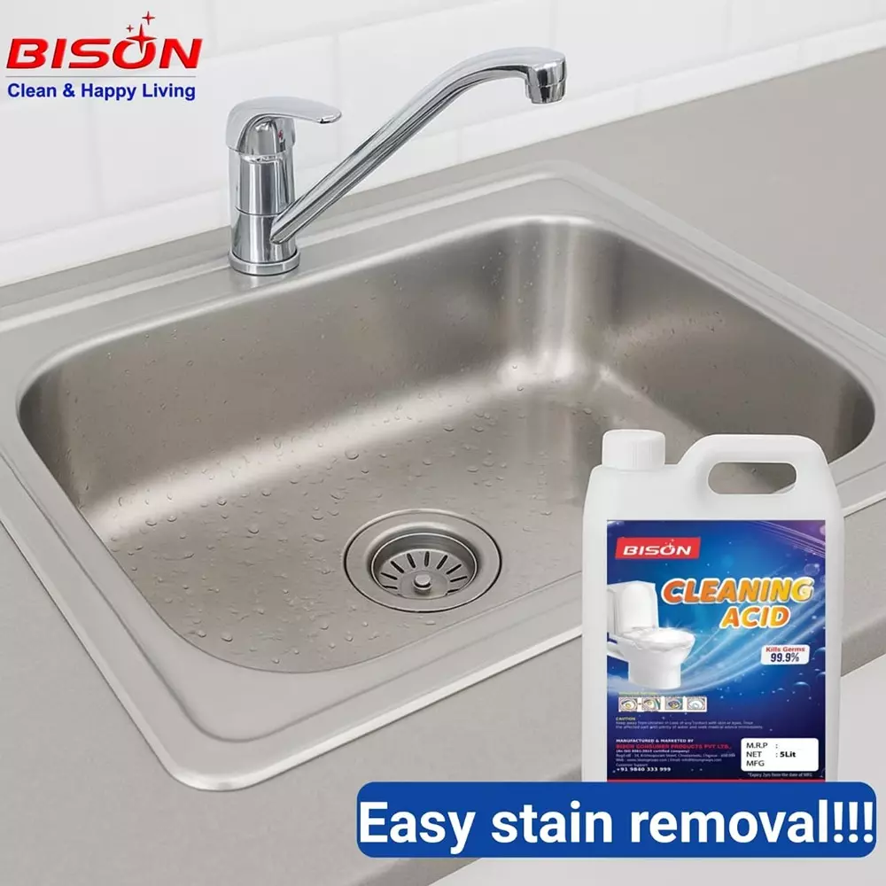 Bison Toilet Cleaning Acid Liquid 5 L Can for Toilets Cleaning