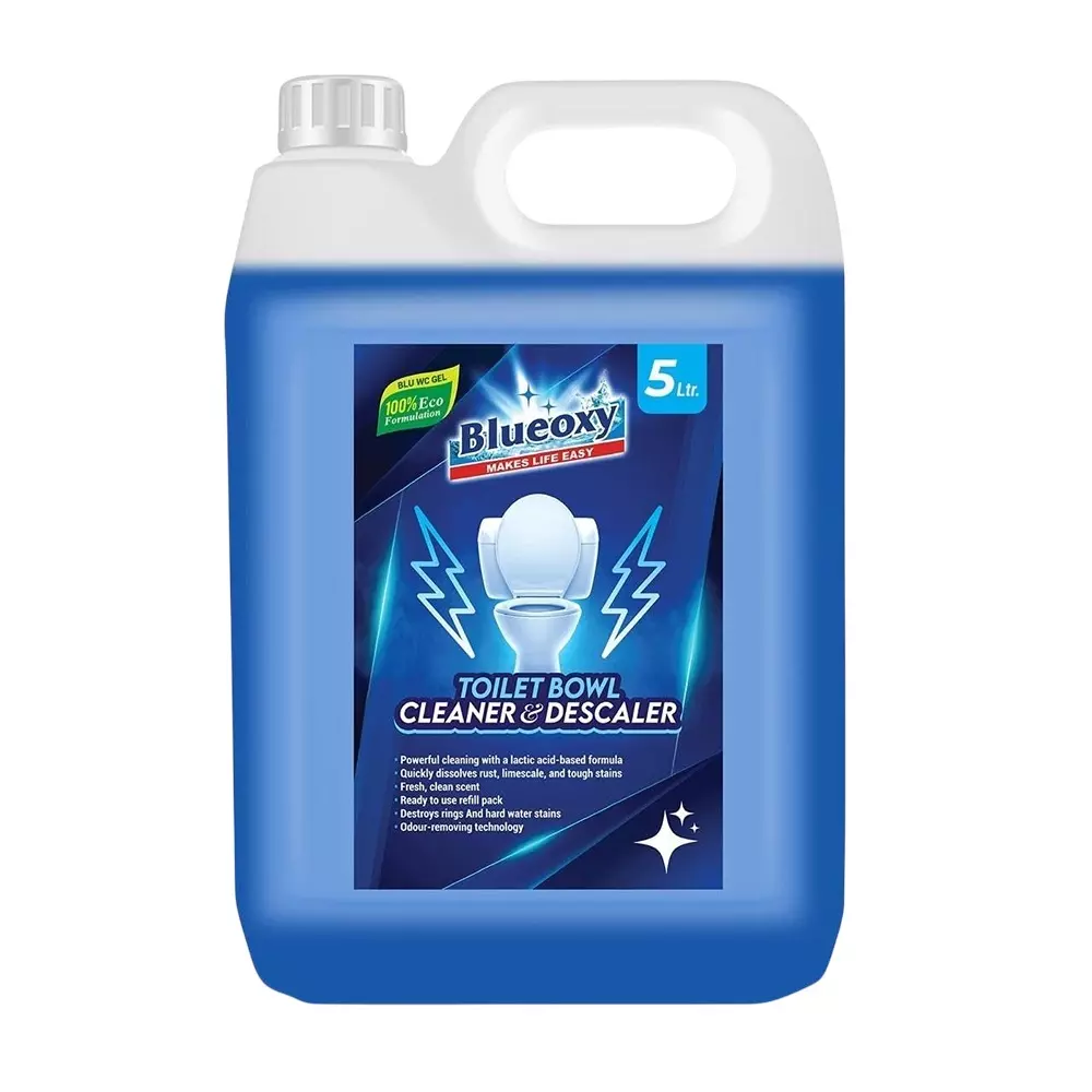 BLUEOXY Natural Toilet Bowl Cleaner & Descaler 5 L Orange Fragrance No Toxic Fumes Released Blue