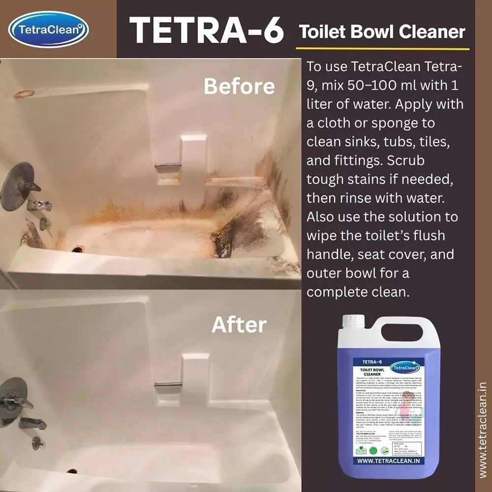 TetraClean 5 L Toilet Bowl Cleaner Fresh Scent Organic, Alcohol Free, Tetra_6