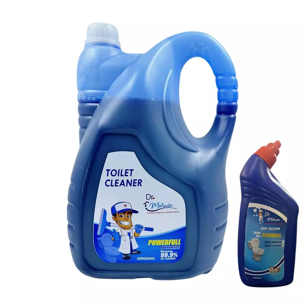 Dr. Marwin Toilet Cleaner Combo Blue (5 L Can + 250 ml Bottle) Fresh for Home, School & Hospitals