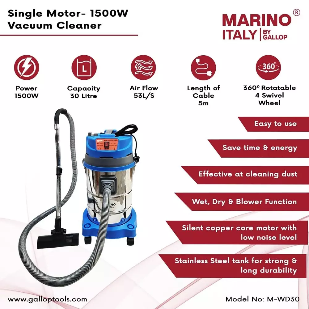 marino-italy-by-gallop-single-motor-vacuum-cleaners-1500-w-wet-and-dry-30-l-capacity-m-wd30