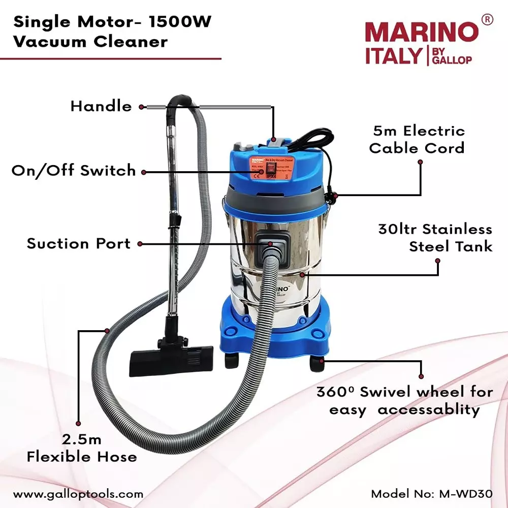marino-italy-by-gallop-single-motor-vacuum-cleaners-1500-w-wet-and-dry-30-l-capacity-m-wd30