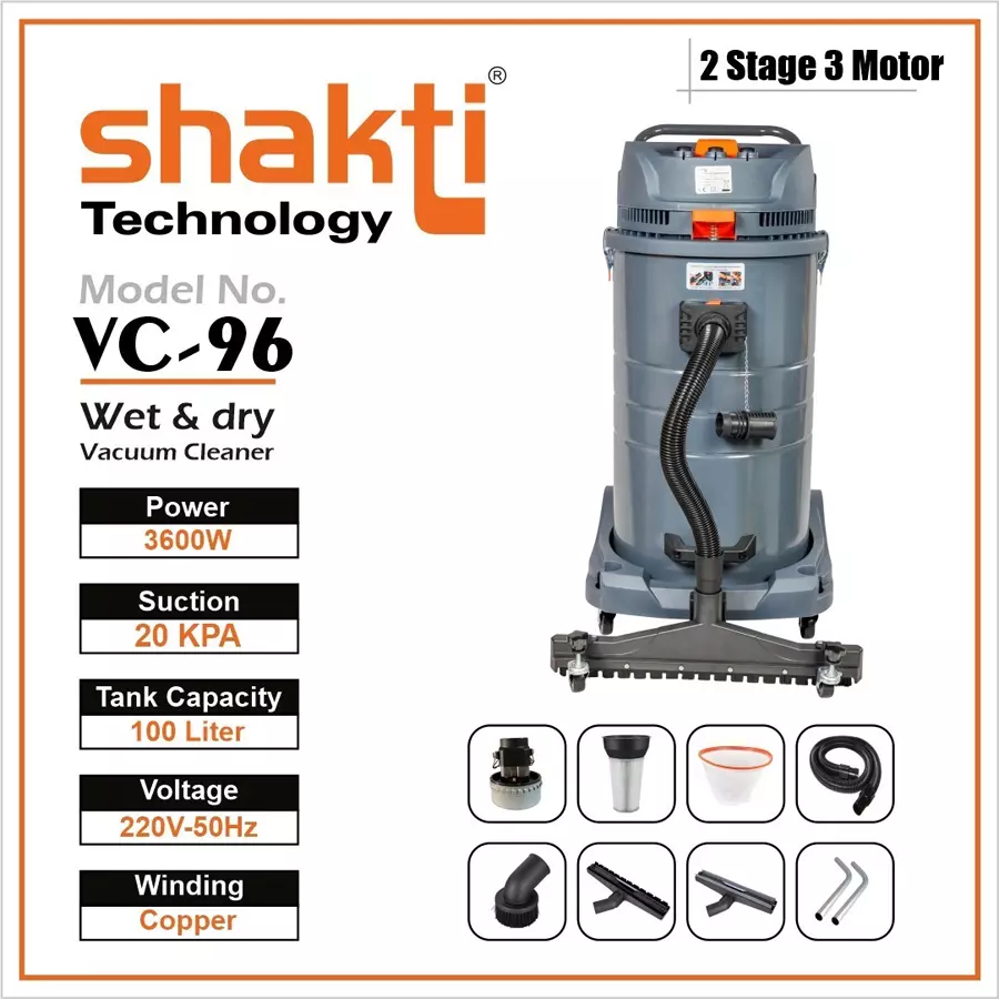 Shakti Technology VC-96 100 L Electric Wet and Dry Vacuum Cleaner