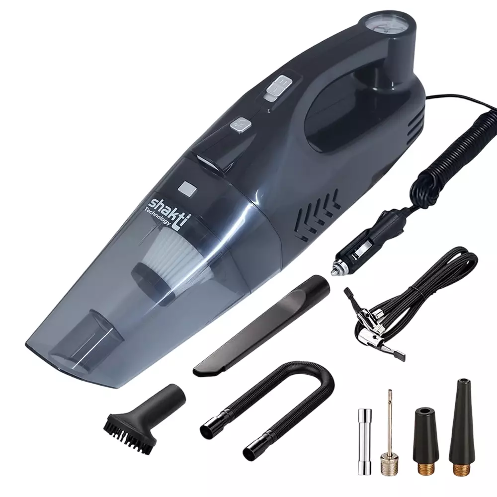 Shakti Technology Aeroclean Handheld Vacuum Cleaner 120 W HEPA Filter 12 V & 5500 Pa Suction