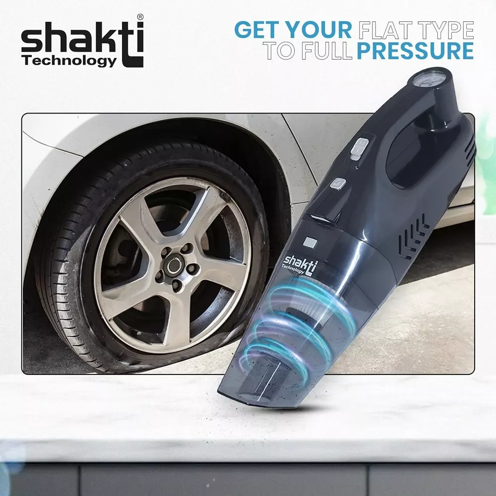 Shakti Technology Aeroclean Handheld Vacuum Cleaner 120 W HEPA Filter 12 V & 5500 Pa Suction
