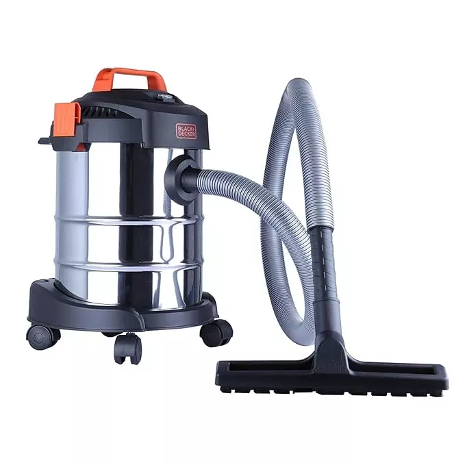Black+Decker 12 L Vacuum Cleaner Wet and Dry Electric Corded 1000 W and 18.5 kPa Suction Power, BDWDS12-IN