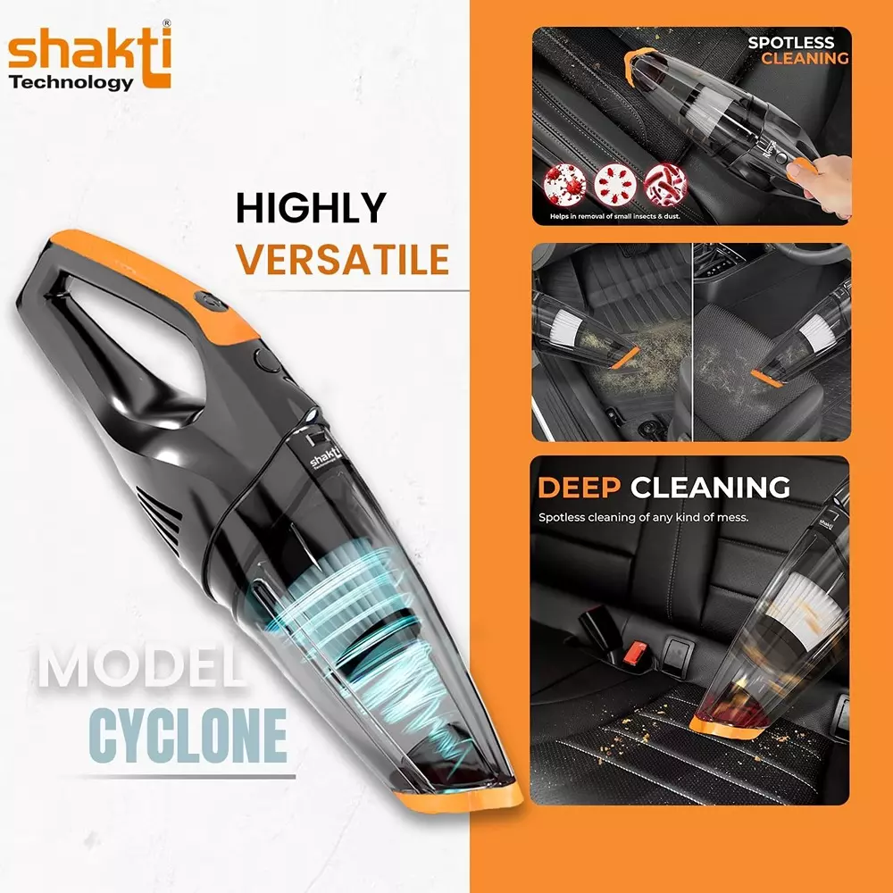 Shakti Technology Cyclone Handheld Vacuum Cleaner With LED Light 100 W HEPA Filter 4500 Pa Suction