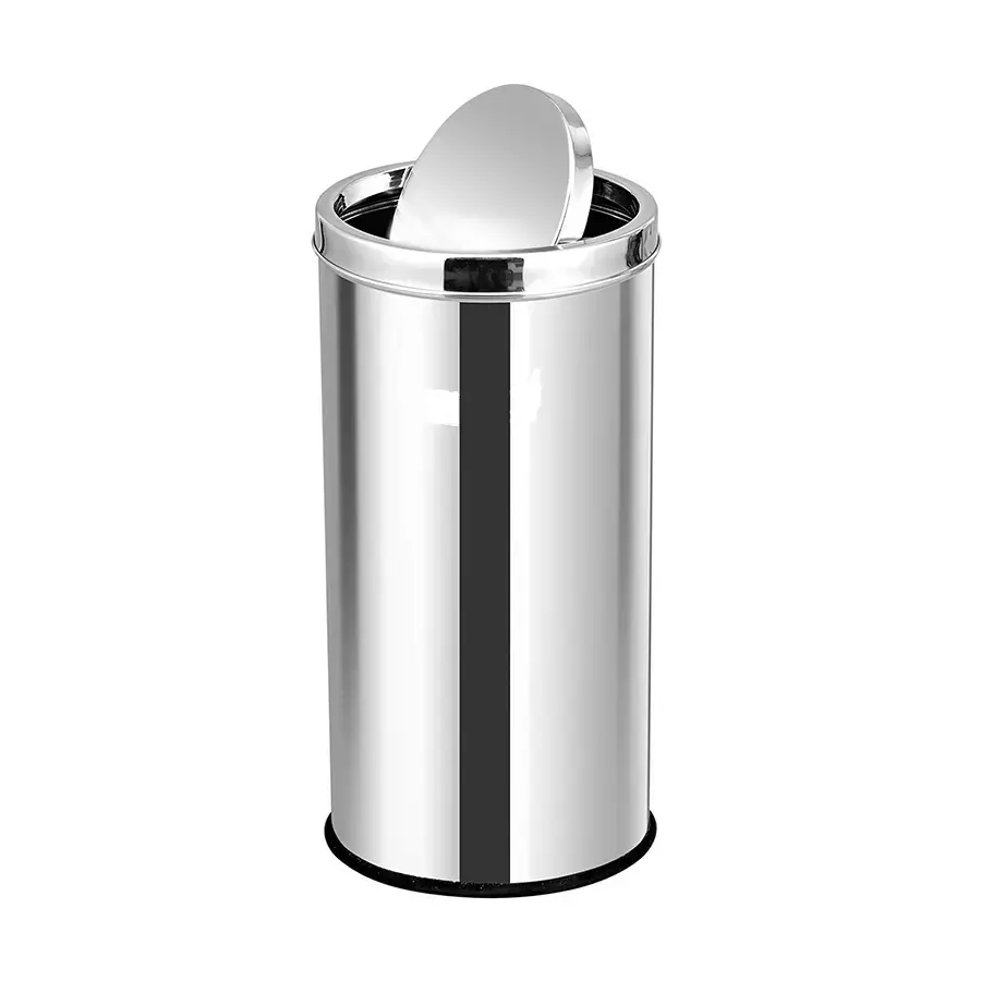 Grassland Open Top Dustbin Stainless Steel Silver 12x24 inch 50 L, GSS1013