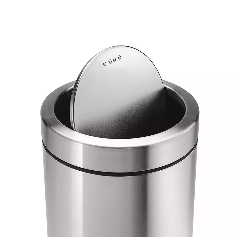 Grassland Open Top Dustbin Stainless Steel Silver 12x24 inch 50 L, GSS1013