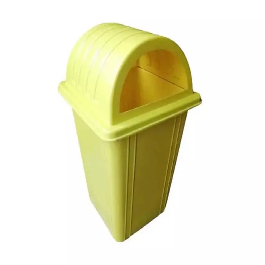 Grassland Dome Lid Dustbin HDPE Plastic Yellow 100 L, GPL1044