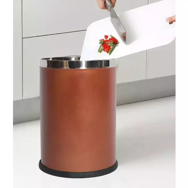 Grassland 20 L Open Top Dustbin Stainless Steel Black 8x24 Inch, GSS1204