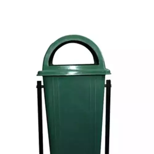 Grassland 80L Dome Lid Dustbin HDPE Plastic Green, GPL1256