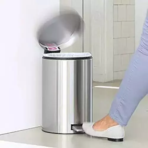 Grassland Pedal Dustbin Open Top Stainless Steel Silver ‎11 L with Lid, GSS1023