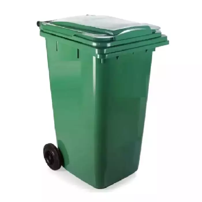 Grassland Dustbin HDPE Plastic Green 360 L with Lid & 2 Wheels, GPL1027