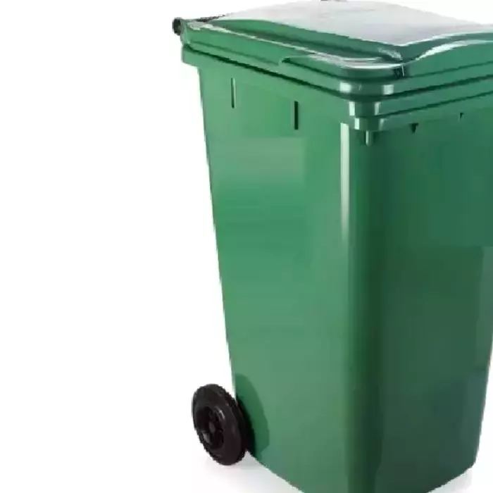 Grassland Dustbin HDPE Plastic Green 360 L with Lid & 2 Wheels, GPL1027