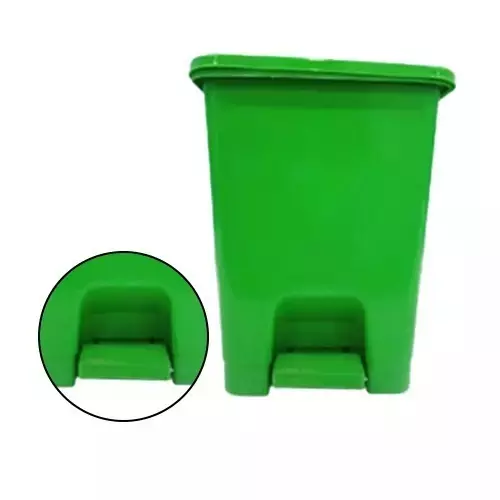 Grassland 65 L Open Top Pedal Dustbin with Lid HDPE Plastic Green, GPL1032