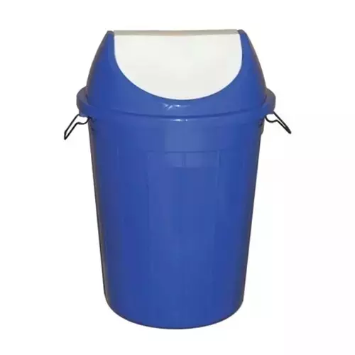 Grassland Dustbin 30 L HDPE Plastic Round Blue with Swing Lid, GPL1202