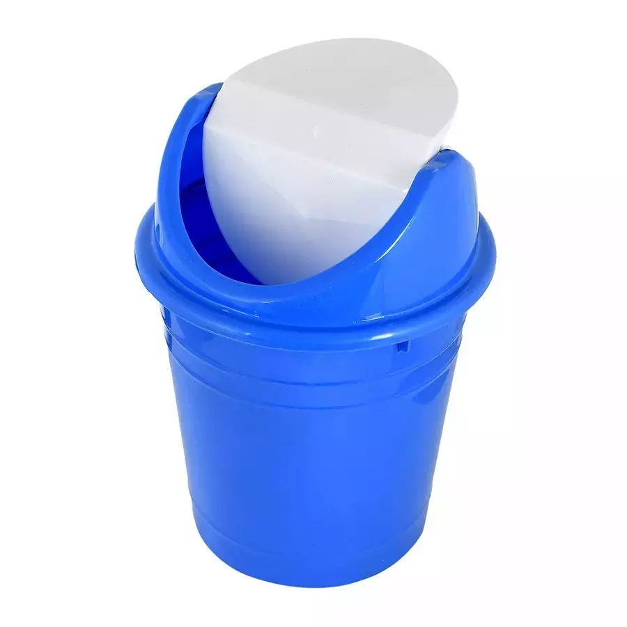 Grassland Dustbin 30 L HDPE Plastic Round Blue with Swing Lid, GPL1202