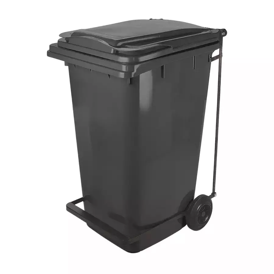 Grassland 240 L Black HDPE Plastic Pedal Dustbin, GPL1232