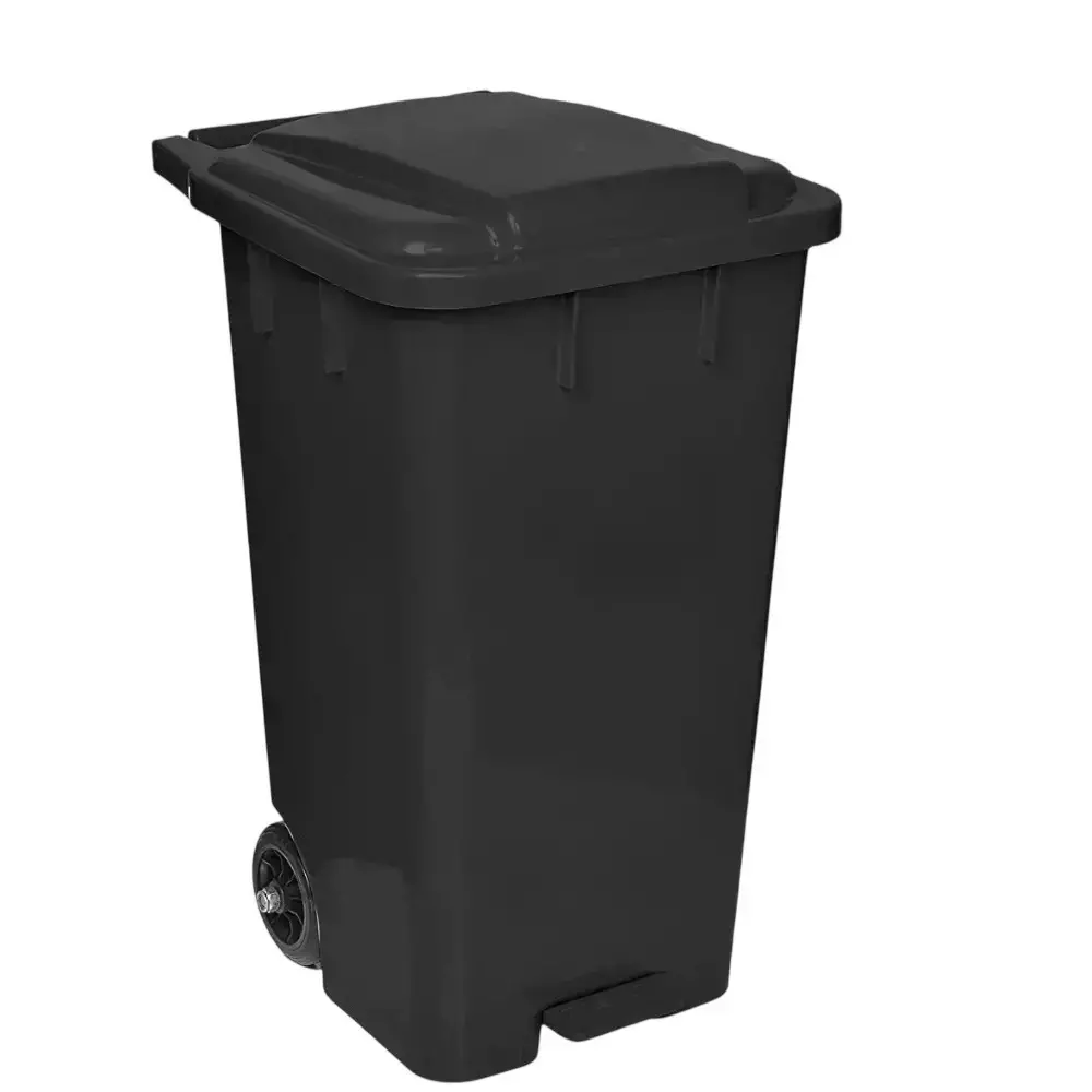 Grassland 80 L Black HDPE Plastic Pedal Dustbin, GPL1252