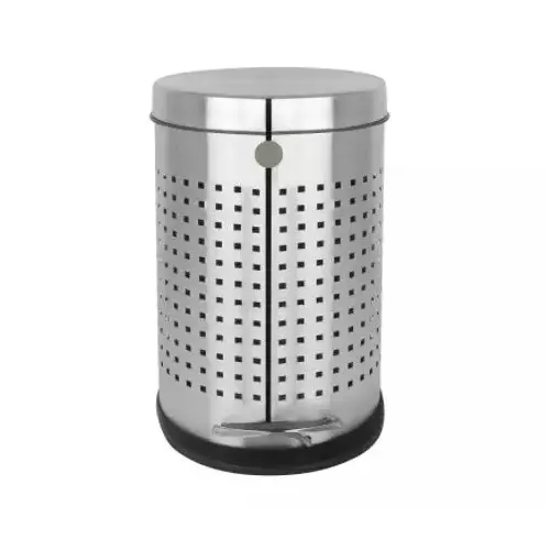MOFNA Pedal Dustbin With Lid Stainless Steel Silver 18 L Capacity