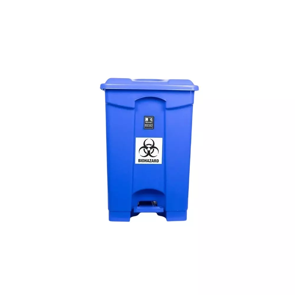 KKR Pedal Bin 60 L Capacity Blue Rectangular Shape Plastic for Indoor & Outdoor Use