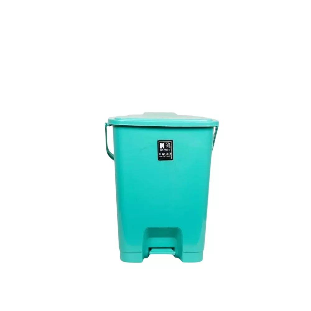KKR Pedal Bin 15 L Capacity Green Rectangular Shape Plastic for Indoor & Outdoor Use