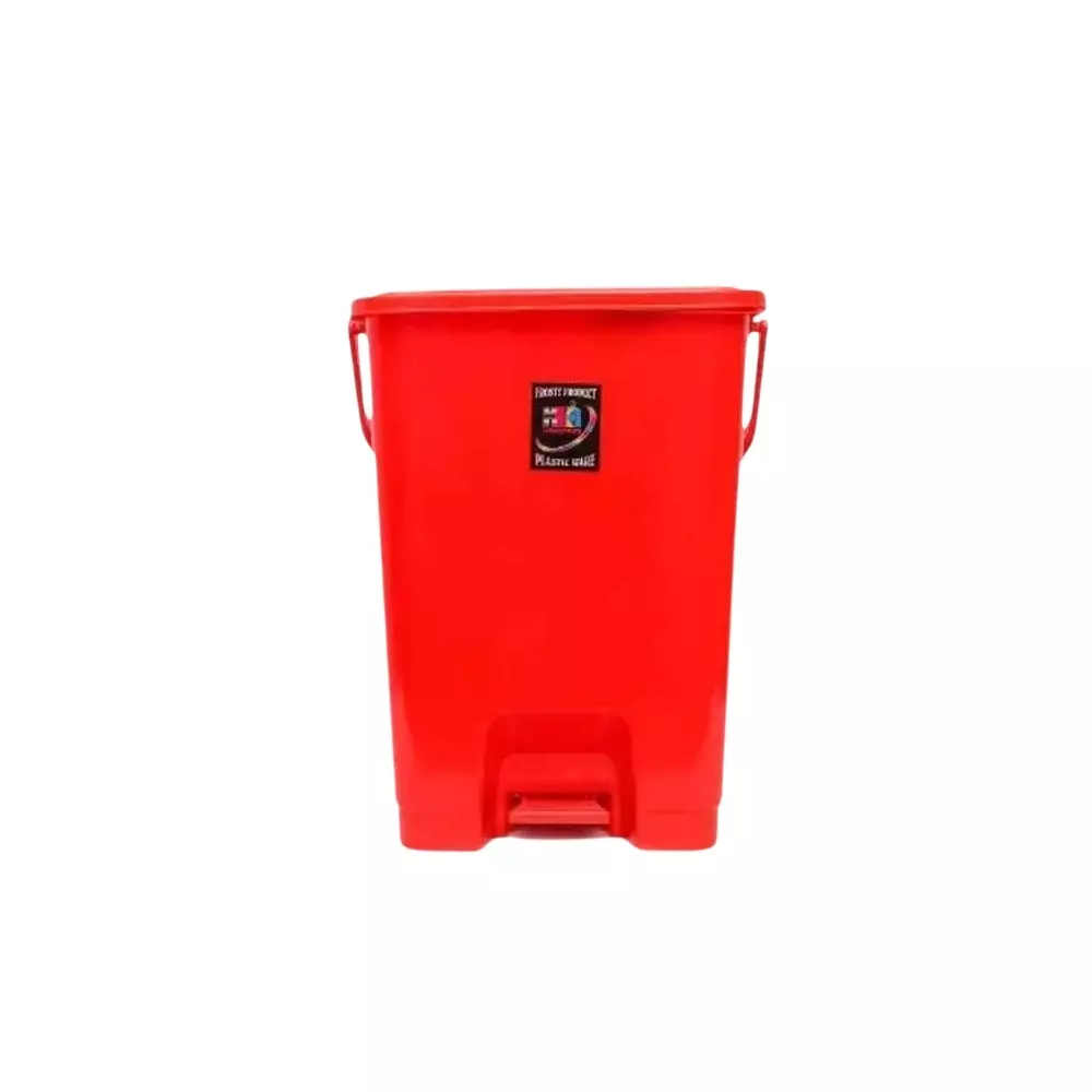 KKR Pedal Bin 15 L Capacity Red Rectangular Shape Plastic for Indoor & Outdoor Use