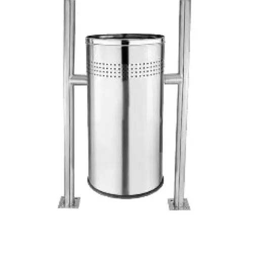 Grassland Open Top Dustbin Stainless Steel Silver 12x28 inch 50 L, GSS1017