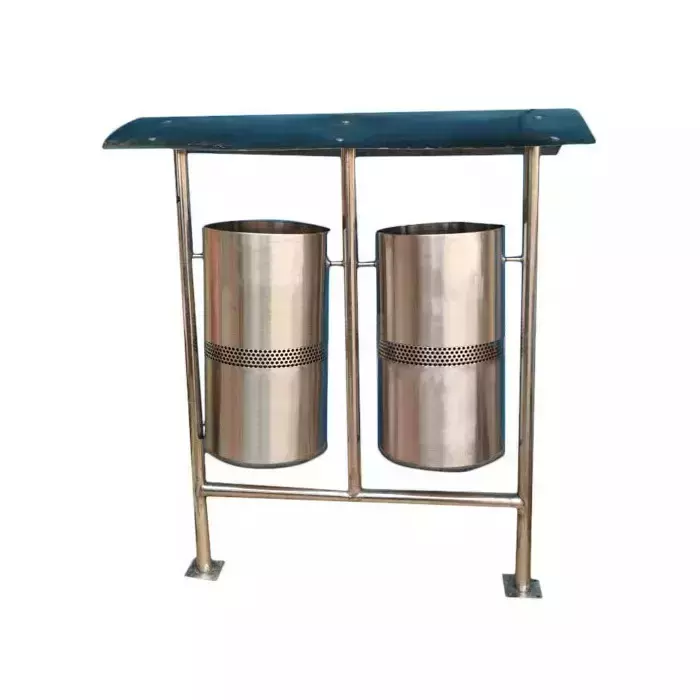 Grassland 100x2 L Open Top Dustbin Stainless Steel Silver 16x28 Inch, GSS1129