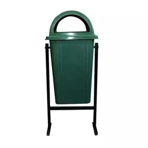 Grassland Dome Lid Dustbin HDPE Plastic Green 60 L, GPL1255