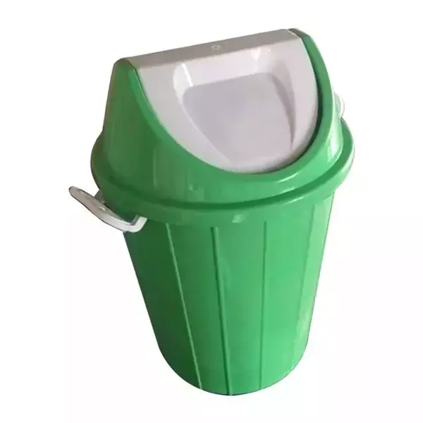 Grassland Dustbin 60 L HDPE Plastic Round Green with Swing Lid, GPL1028