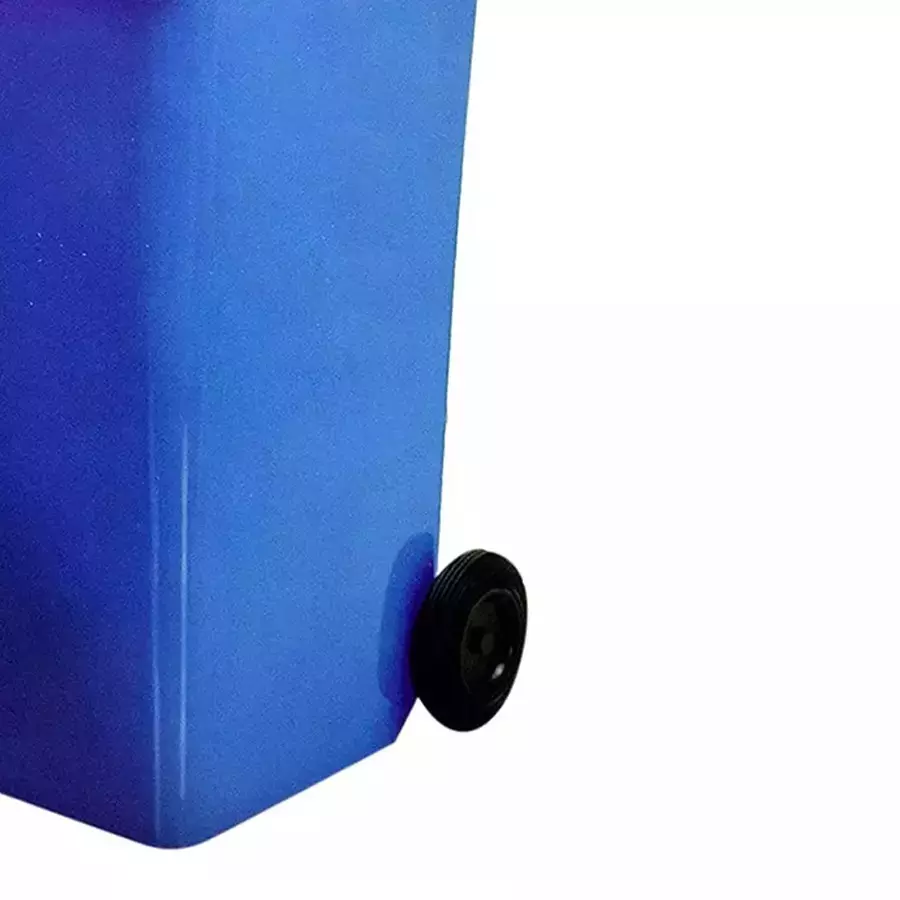 Grassland Dustbin HDPE Plastic Blue 120 L with Lid & 2 Wheels, GPL1042