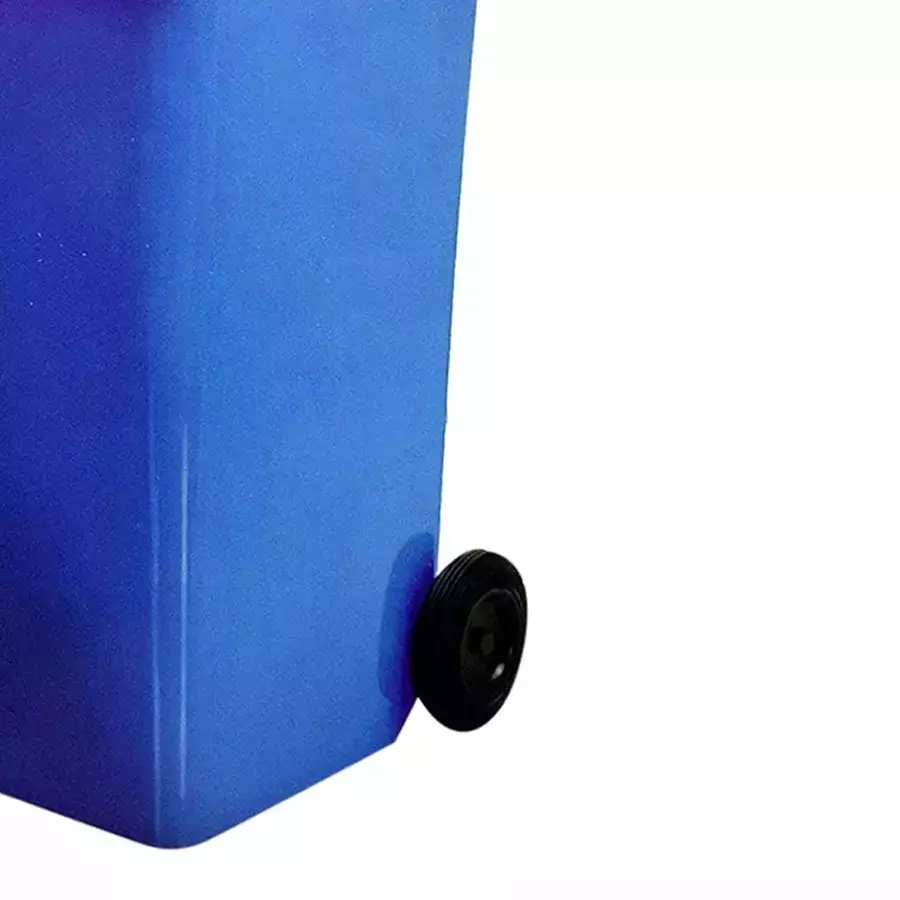 Grassland 120 L Dustbin with Lid and Wheels HDPE Plastic Blue, GPL1042