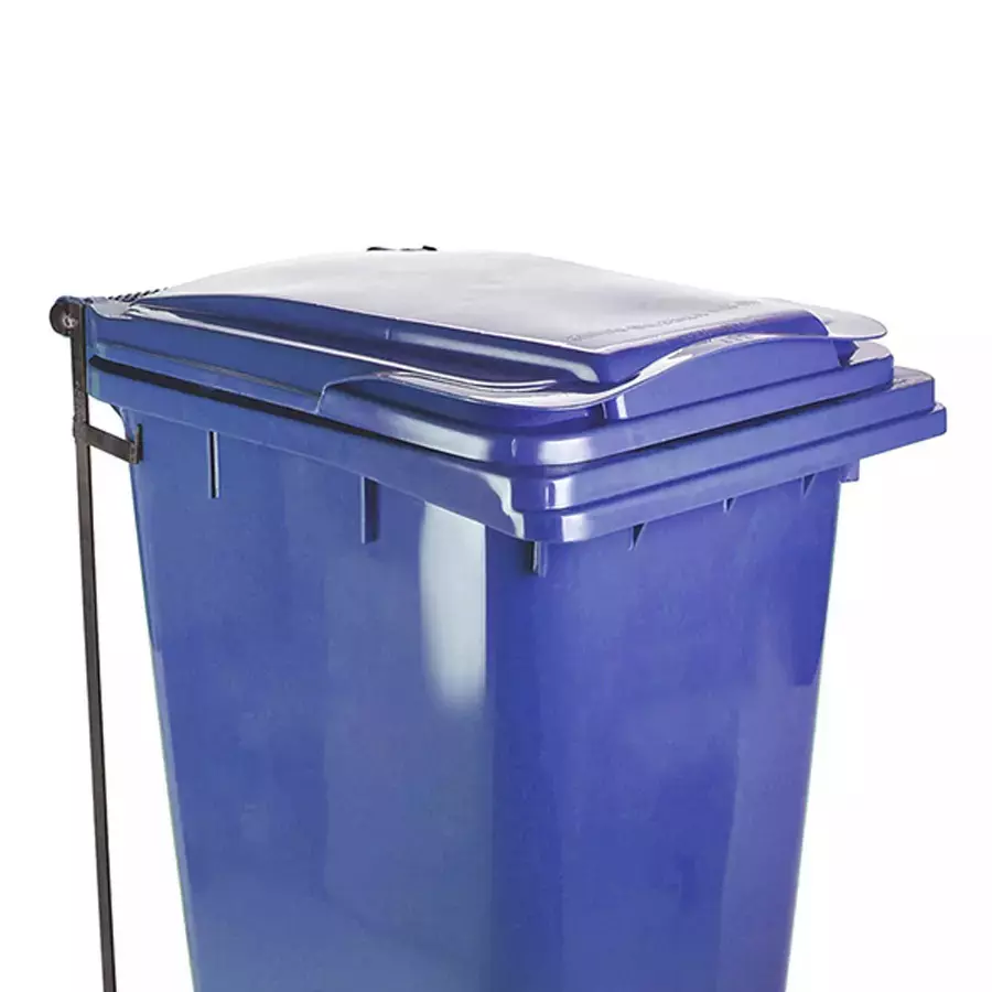 Grassland Pedal Dustbin HDPE Plastic Blue 120 L with Lid & 2 Wheels, GPL1085